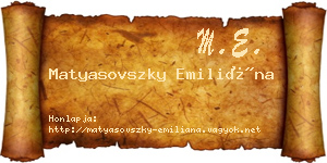 Matyasovszky Emiliána névjegykártya